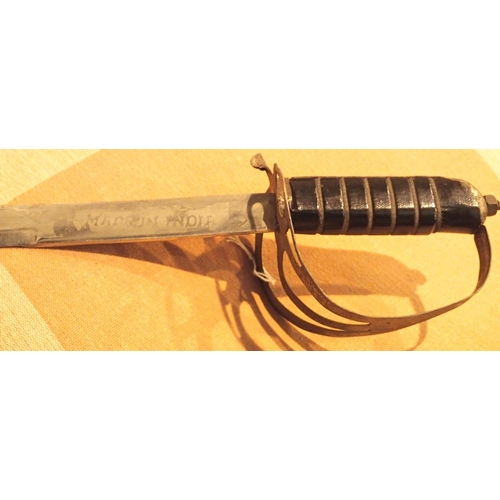 1127 - Antique Indian army sabre , L: 94 cm. Not available for in-house P&P, contact Paul O'Hea at Mailboxe... 