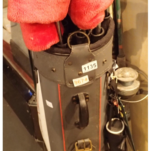 1135 - Set of twelve mixed golf clubs and an Impala bag. Not available for in-house P&P, contact Paul O'Hea... 