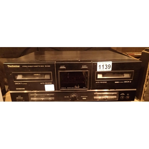 1139 - Technics stereo double cassette deck, model RS-X302. Not available for in-house P&P, contact Paul O'... 