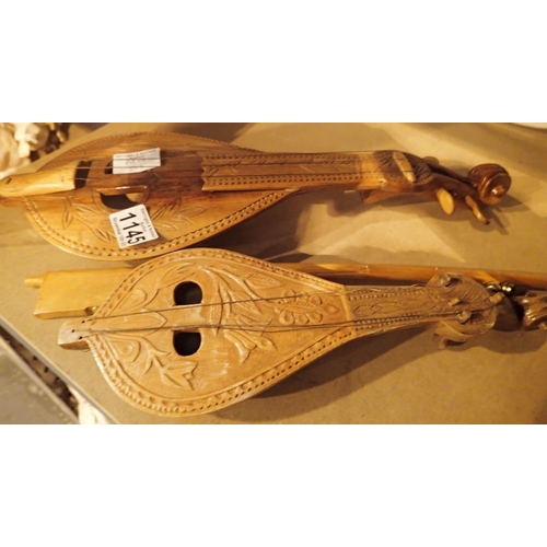 1145 - Three treen items. Not available for in-house P&P, contact Paul O'Hea at Mailboxes on 01925 659133