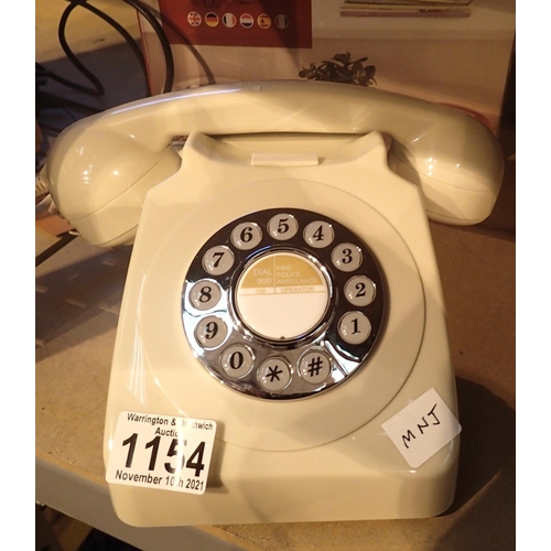 1154 - Ivory, GPO746 Retro push button telephone replica of the 1970s classic, compatible with modern telep... 