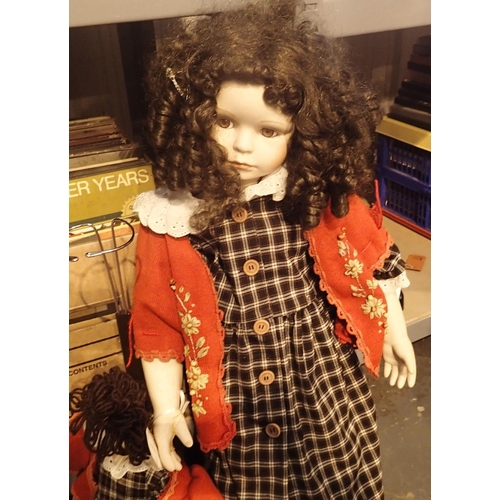 1161 - Knightsbridge Collection LED porcelain doll with stand. Not available for in-house P&P, contact Paul... 