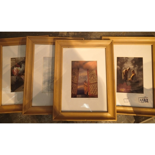 1162 - Four framed and glazed hand signed Far Eastern photographs. Not available for in-house P&P, contact ... 