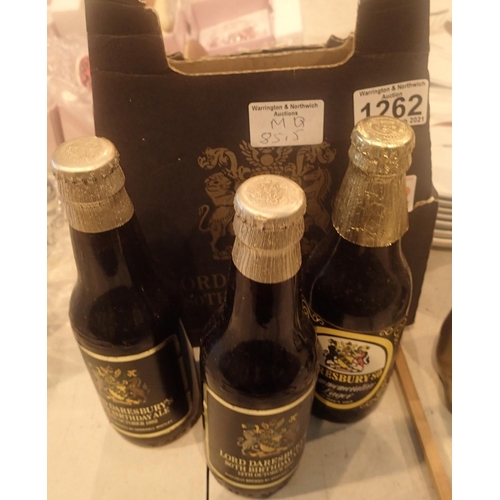 1262 - Three unopened bottles of Lord Dareburys 80th Birthday Ale 12th October 1982, Greenhall Whitley. Not... 