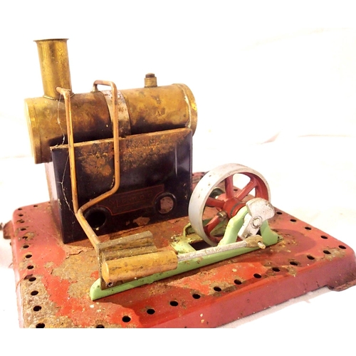 2163 - Mamod live steam stationary engine SEIA, complete with solid fuel burner tray, requires restoration.... 