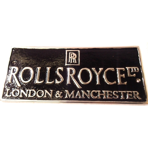 2192 - Cast aluminium Rolls Royce sign, 24 x 10 cm. P&P Group 1 (£14+VAT for the first lot and £1+VAT for s... 