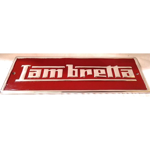 2202 - Chrome Lambretta sign, 43 x 14 cm. P&P Group 1 (£14+VAT for the first lot and £1+VAT for subsequent ... 