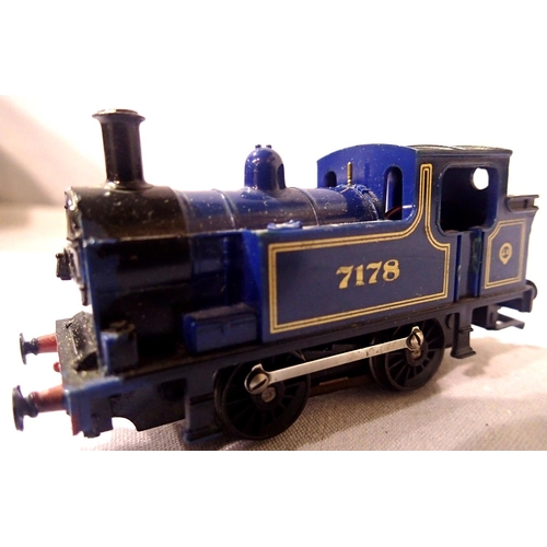 2080 - Hornby 0.4.0.T, Blue 7178, missing front coupling, in good condition, unboxed. P&P Group 1 (£14+VAT ... 