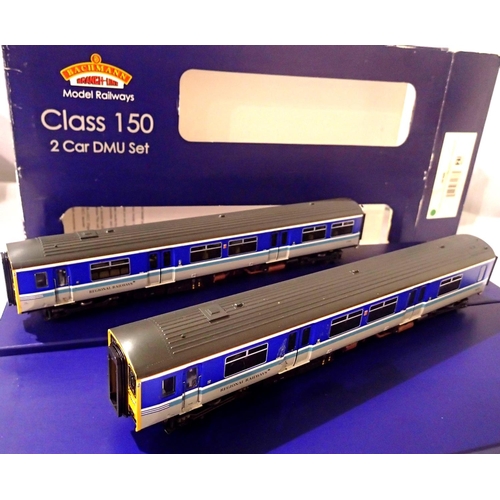 2087 - Bachmann 32-936 Class 150, two car DMU, regional railways, fair to good condition, some glue marks t... 