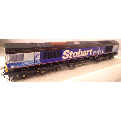 2091 - Bachmann 32-977 Class 66, Stobart Rail, 66411, Eddie The Eagle, in excellent condition, poly tray on... 