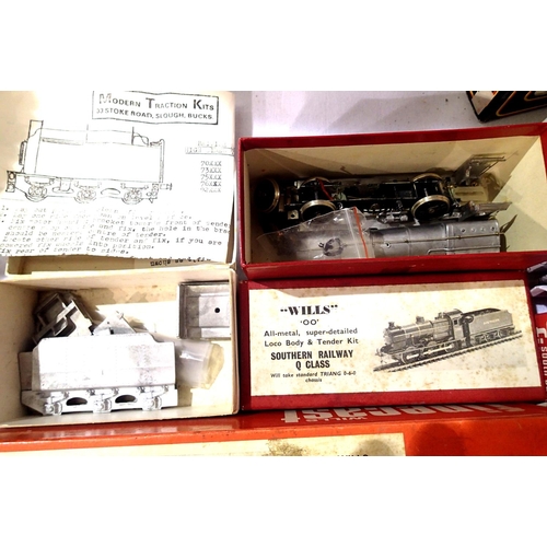 2103 - Selection of OO scale locomotive kits, various makes and types, mostly part completed, contents unch... 