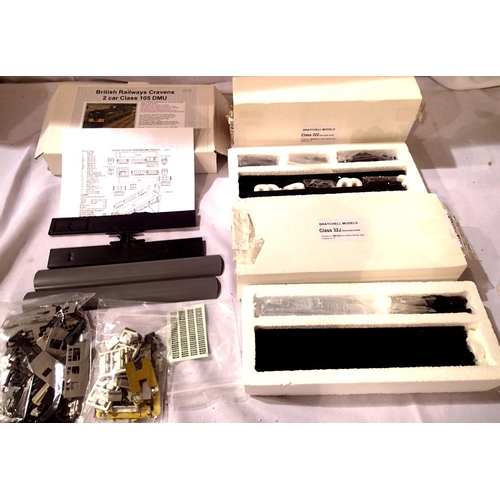 2130 - D.C.K., Class 105 2 car D.M.U. kit and two Bratchell models Class 322 kits, all OO scale, appears co... 