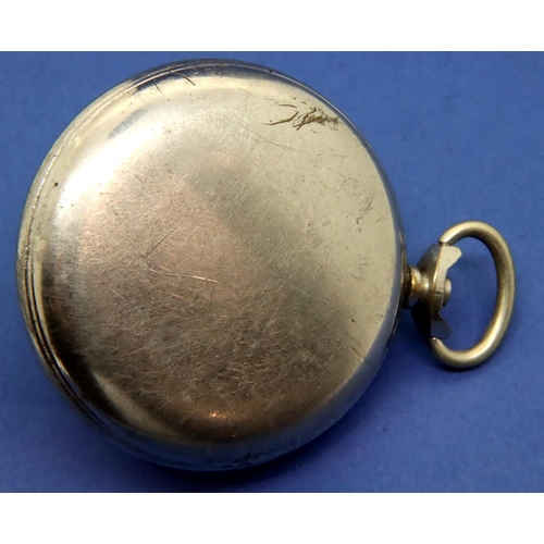 110 - White metal pocket watch pin cushion, D: 50 mm. P&P Group 1 (£14+VAT for the first lot and £1+VAT fo... 