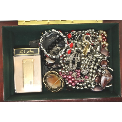 67 - Mixed box of jewellery to include 9ct gold, watches, Collibri lighter etc. P&P Group 1 (£14+VAT for ... 