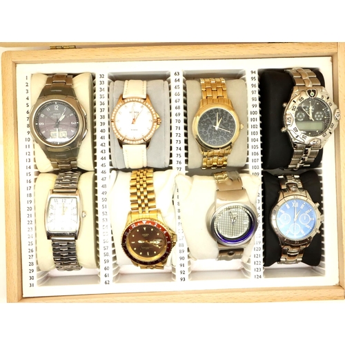 76 - Box of eight gents fashion wristwatches. P&P Group 2 (£18+VAT for the first lot and £3+VAT for subse... 