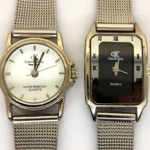 79 - Calvin Klein; two ladies wristwatches, working at lotting. P&P Group 1 (£14+VAT for the first lot an... 