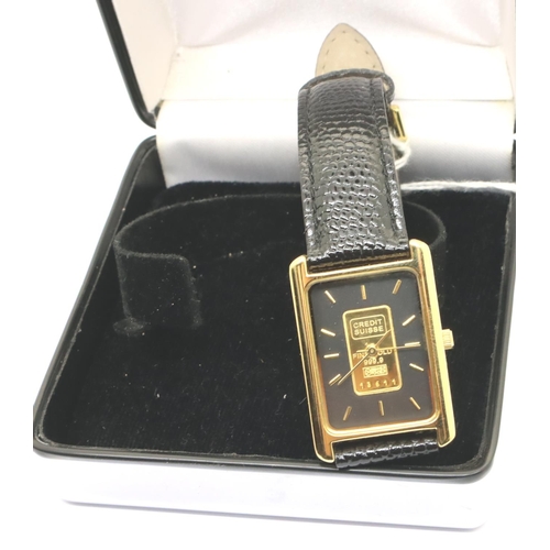 82 - Gents Swiss wristwatch set with a pure gold ingot to the dial. Condition report: Not working at lott... 