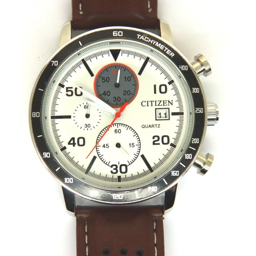 85 - Citizen; gents chronograph wristwatch, working at lotting. P&P Group 1 (£14+VAT for the first lot an... 