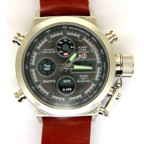 87 - KSD; gents chronograph wristwatch, working at lotting. P&P Group 1 (£14+VAT for the first lot and £1... 