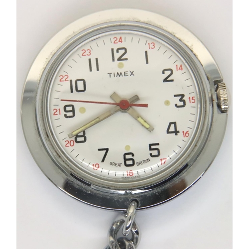 92 - Timex; ladies nurse type watch, working at lotting. P&P Group 1 (£14+VAT for the first lot and £1+VA... 