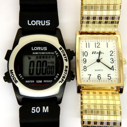 94 - Lorus and Ravel gents wristwatches, working at lotting (2). P&P Group 1 (£14+VAT for the first lot a... 