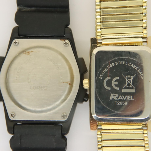 94 - Lorus and Ravel gents wristwatches, working at lotting (2). P&P Group 1 (£14+VAT for the first lot a... 