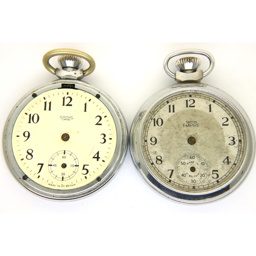 99 - Two early 20th century chromium cased Smiths pocket watches, both for restoration. P&P Group 1 (£14+... 