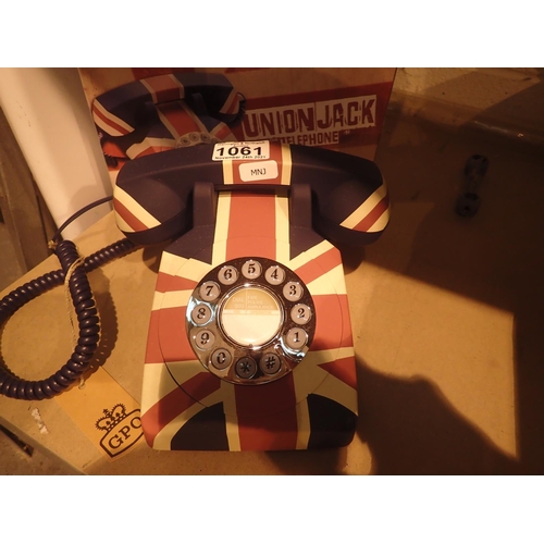 1061 - Union Jack, retro push button telephone replica of the 1970s classic, compatible with modern telepho... 