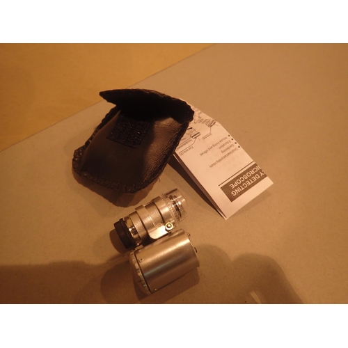 1063 - New old stock jewellers loupe with LED light instructions and carry case. P&P Group 1 (£14+VAT for t... 