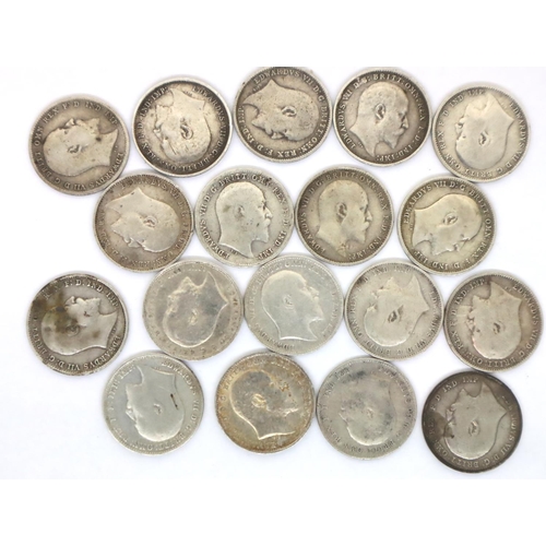 3001 - Collection of silver Edward VII threepences. P&P Group 1 (£14+VAT for the first lot and £1+VAT for s... 