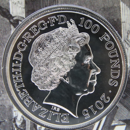 3025 - 2015 Limited edition Big Ben £100 silver coin. P&P Group 1 (£14+VAT for the first lot and £1+VAT for... 