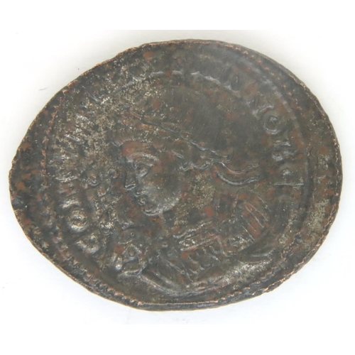 3053 - Constantine Dynasty bronze follis with captured slaves under banner. P&P Group 1 (£14+VAT for the fi... 