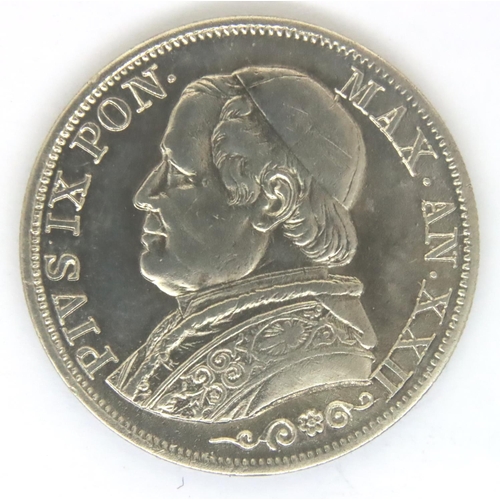 3058 - 1867 Vatican one Silver Lira, Papal issue. P&P Group 1 (£14+VAT for the first lot and £1+VAT for sub... 