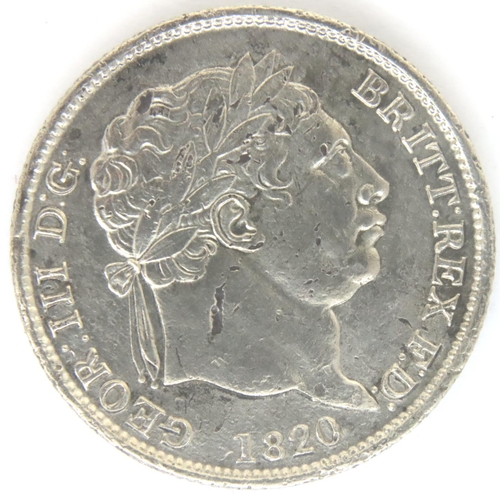 3064 - 1820 silver shilling of George III. P&P Group 1 (£14+VAT for the first lot and £1+VAT for subsequent... 