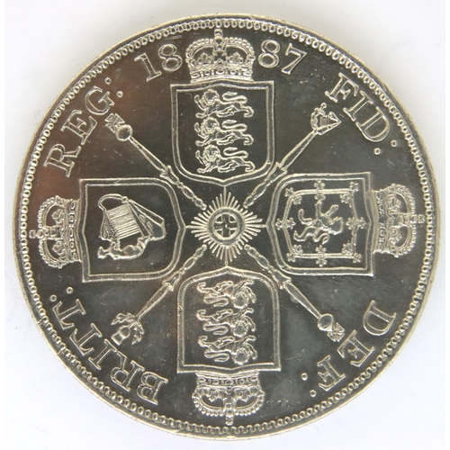 3066 - 1887 silver double florin of Queen Victoria. P&P Group 1 (£14+VAT for the first lot and £1+VAT for s... 