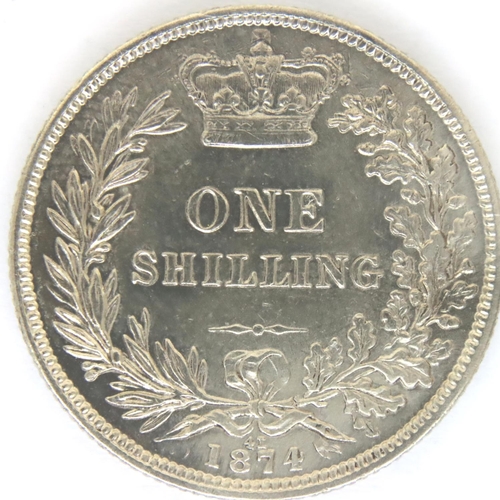 3068 - 1874 Die 41 silver shilling of Queen Victoria. P&P Group 1 (£14+VAT for the first lot and £1+VAT for... 