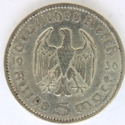 3071 - 1936 silver five Marks of the Reich, Berlin Mint. P&P Group 1 (£14+VAT for the first lot and £1+VAT ... 