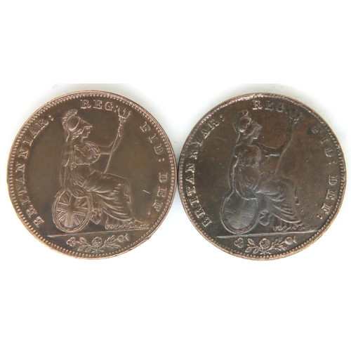 3081 - Two copper farthings of Queen Victoria. P&P Group 1 (£14+VAT for the first lot and £1+VAT for subseq... 