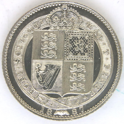 3082 - 1887 silver shilling of Queen Victoria. P&P Group 1 (£14+VAT for the first lot and £1+VAT for subseq... 