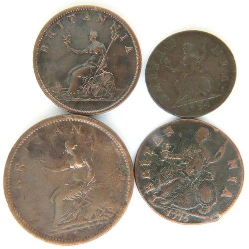 3090 - Copper coins of George II and III. P&P Group 1 (£14+VAT for the first lot and £1+VAT for subsequent ... 