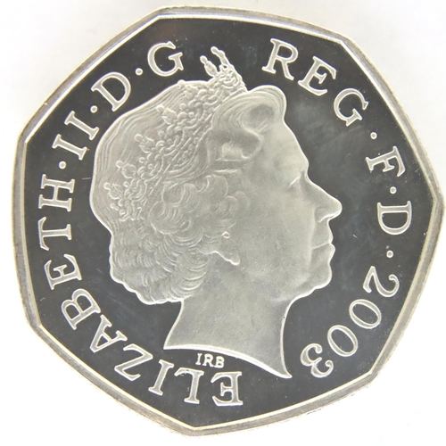 3094 - 2003 silver proof 50p, Womens Rights Bill. P&P Group 1 (£14+VAT for the first lot and £1+VAT for sub... 