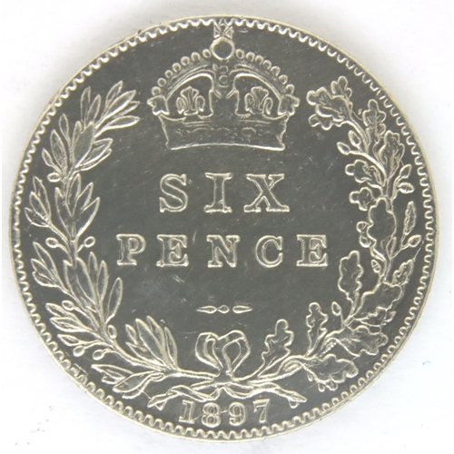 3099 - 1897 silver sixpence of Queen Victoria. P&P Group 1 (£14+VAT for the first lot and £1+VAT for subseq... 