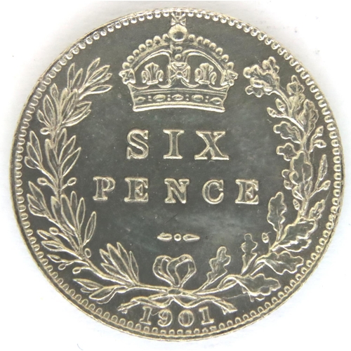 3103 - 1901 silver sixpence of Queen Victoria - EF grade. P&P Group 1 (£14+VAT for the first lot and £1+VAT... 