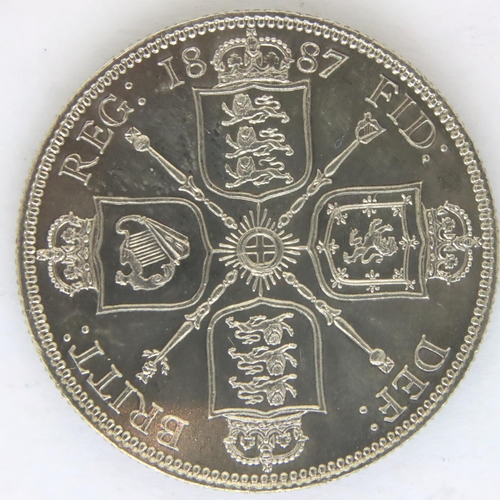 3104 - 1887 silver florin of Queen Victoria - EF grade. P&P Group 1 (£14+VAT for the first lot and £1+VAT f... 