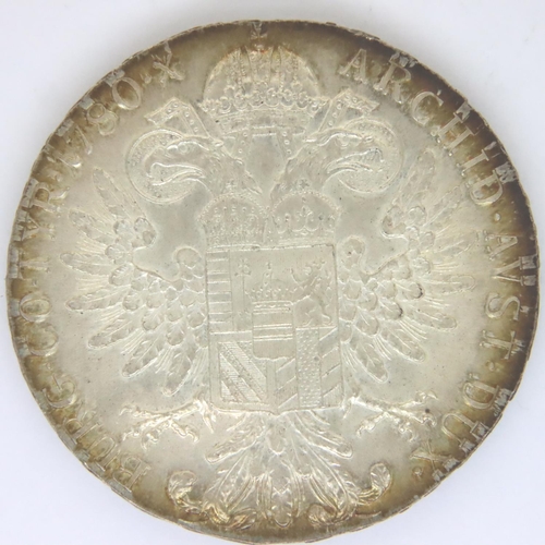 3110 - 1780 silver restrike Austrian Thaler of Maria Theresa. P&P Group 1 (£14+VAT for the first lot and £1... 