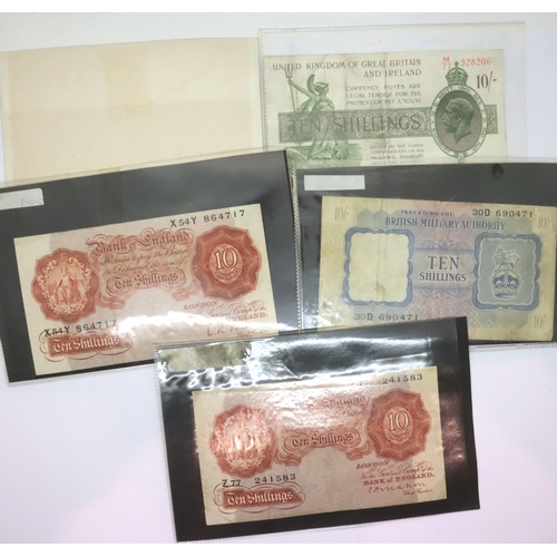 3119 - Five mixed ten shilling notes, various ages including George V. P&P Group 1 (£14+VAT for the first l... 