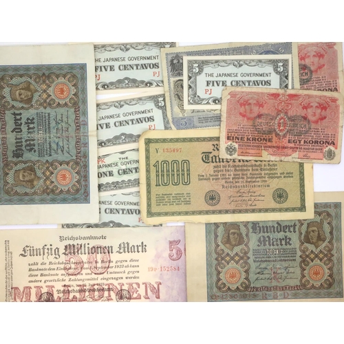 3120 - Collection of World banknotes from Germany, Austria, Japan etc. P&P Group 1 (£14+VAT for the first l... 