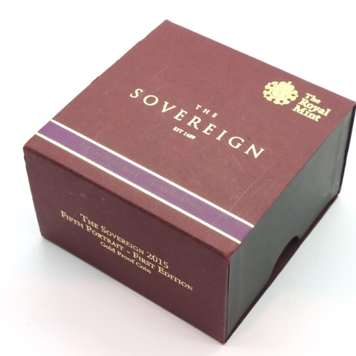 3154 - 2015 proof sovereign of Elizabeth II, boxed and encapsulated. P&P Group 1 (£14+VAT for the first lot... 