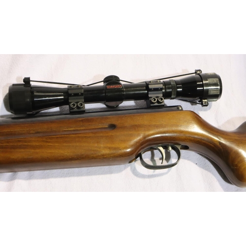 3001 - Weihrauch 22 air rifle in case with a Simmons scope. P&P Group 3 (£25+VAT for the first lot and £5+V... 
