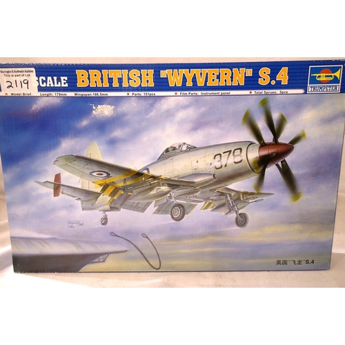 2119 - Trumpeter 1/72 scale British Wyvern S4 kit, as new, box with wear. P&P Group 1 (£14+VAT for the firs... 